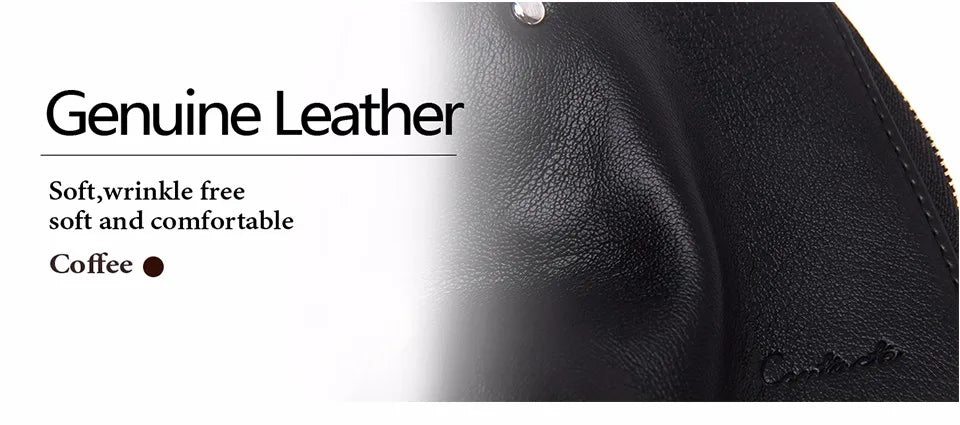 CONTACT'S Classic New Double Zip Men's Genuine Cow Leather Car Key Holder Multifunction Housekeeper High Class Motor Key Case