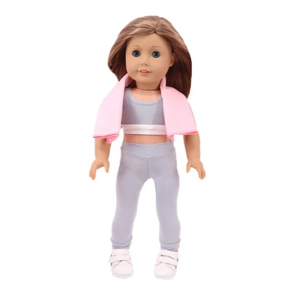 Ballet Yoga Training Suit Pajamas For American 18 Inch Girl Doll Clothes Accesories 43 cm Born Baby Items Our Generation Nenuco Badiee Stylez