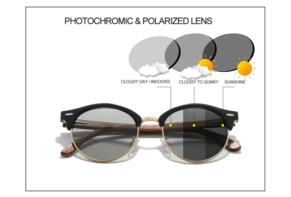 KINGSEVEN Handmade High Quality Black Walnut Wood Sunglasses Men Women Polarized Mirror Sun Glasses Male UV400 Shades Oculos