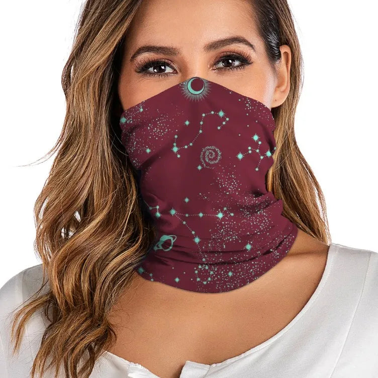 3D digital printed women's outdoor Bandana Breathable Face Scarf Fishing Cycling Sport Elastic Tube Neck Gaiter headband scarf