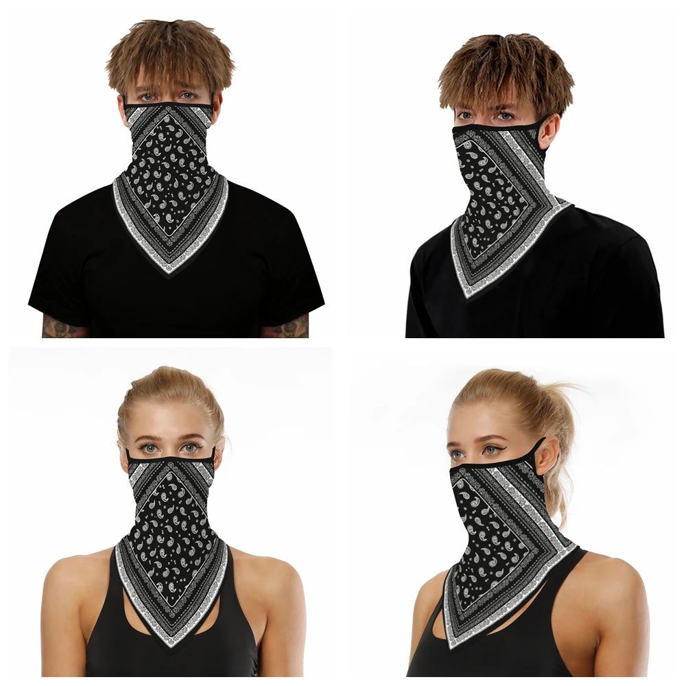 1PC Floral Print Multi-Function Scarf Neck Cover Face Mask Cycling Balaclava Bandana Scarf Cap Headwear Outdoor Sport Accessory