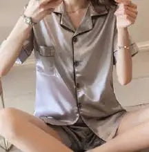 BPersonalised Satin Sleep Shorts Bridesmaid Pyjamas Set Matching Bridesmaid Proposal Gift Her For Women Silk Sleepwear Pajamas Silver