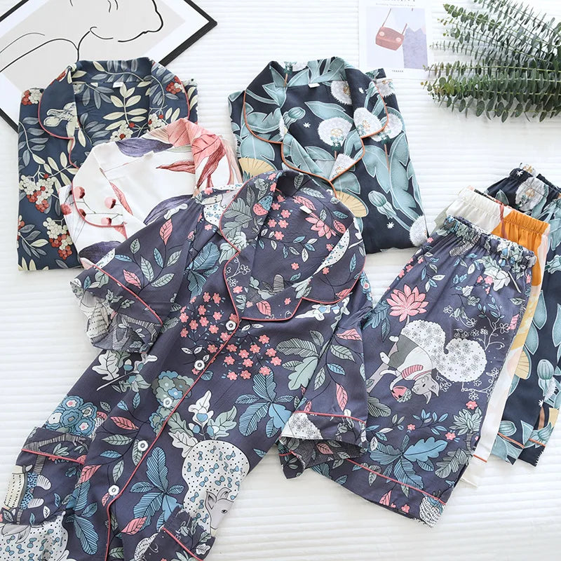 summer news pijama mujer thin section short-sleeved shorts large floral print pajamas home service ladies pajamas for women