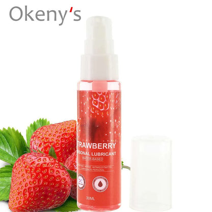 30ml Strawberry Flavor Edible Lubricant for Anal Vaginal Oral Sex Silicone Lubricating Oil Adult Sex Products Body Massage Gel