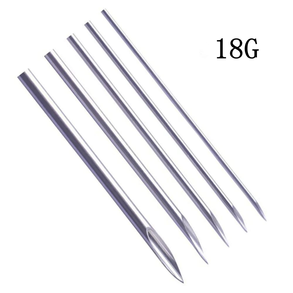 100/50/5pcs Disposable Piercing Needles 12G 14G 16G 18G 20G Ear Nose Navel Nipple Sterile Piercing Needle Permanent Makeup Tools 18G CHINA