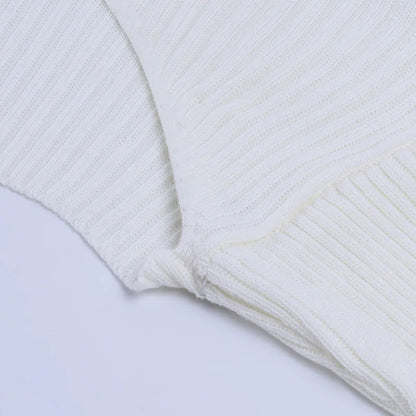 Tossy White Women Sweater Shrugs Cropped Top Full Lantern Sleeve Knitwear Pullover Sexy Summer High Street Outwear 2023 Spring