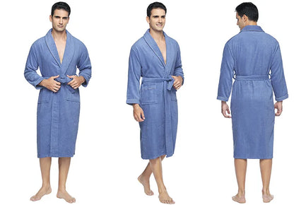 Home Bathrobe 100% Cotton pink Toweling Terry Robe Unisex lovers Soft Bath Robe Men And Women Nightrobe Sleepwear Casual 2024