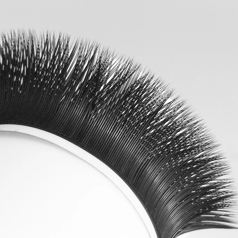 GLAMLASH V-Shape Ellipse Flat Split Tips YY Eyelash Extension Premade Volume Double Tips Easy-fans 2D Eyelash Super Soft Natural