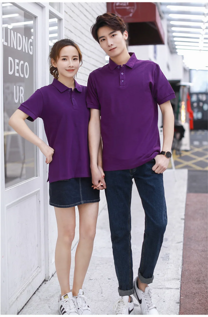 Women's 100% Combed Cotton Pure Cotton Short-sleeved Polo Shirt Custom Printed Embroidery Lgoo Solid Color Breathable Polo Shirt