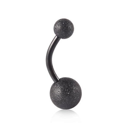 1Piece Surgical Steel Anodized Belly Button Rings Matte Balls Navel Studs Banana  Curved Barbell Body Piercing Jewelry 14g Badiee Stylez