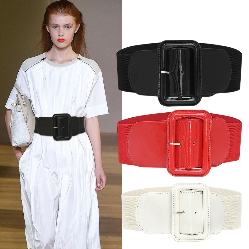 Plus Size Black Stretch Cummerbunds Female Wide Black Corset Belt Big Dress Red Waistband Designer Belts For Women White Badiee Stylez