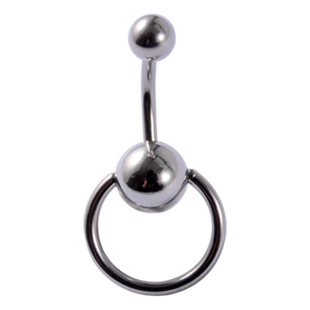 1Piece Surgical Steel Anodized Belly Button Rings Matte Balls Navel Studs Banana  Curved Barbell Body Piercing Jewelry 14g Badiee Stylez