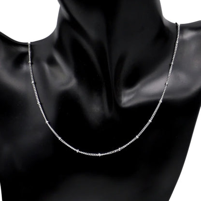 Aiovlo 10pcs/lot Width 1.5mm Stainless Steel Bead Chain Necklace Chains for DIY Jewelry Findings Making Materials Accessories Badiee Stylez