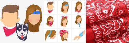 Popular Hip Hop Navy Blue Cashew Flower Bandana Men Women Outdoor Headbands Hair Band Wrist Wrap Amoeba Scarves Hair Accessories