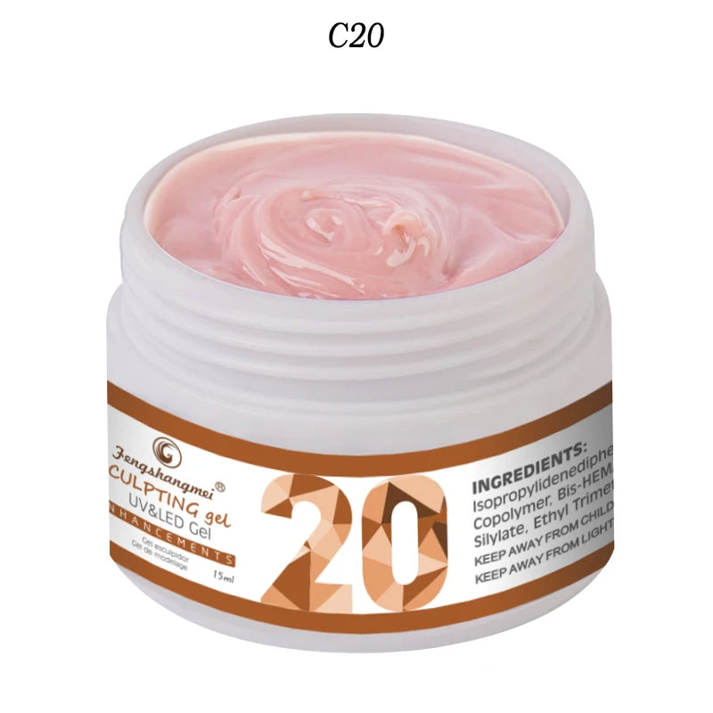 fengshangmei 15ml UV Gel For Nail Extensions Camoufalge Builder UV Gel Nail Polish Varnish 3D Thick Constructor Gel For Building USA-20