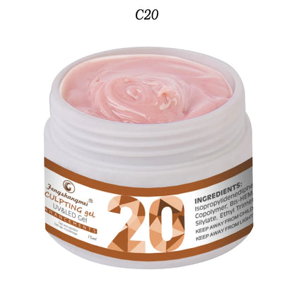 fengshangmei 15ml UV Gel For Nail Extensions Camoufalge Builder UV Gel Nail Polish Varnish 3D Thick Constructor Gel For Building USA-20