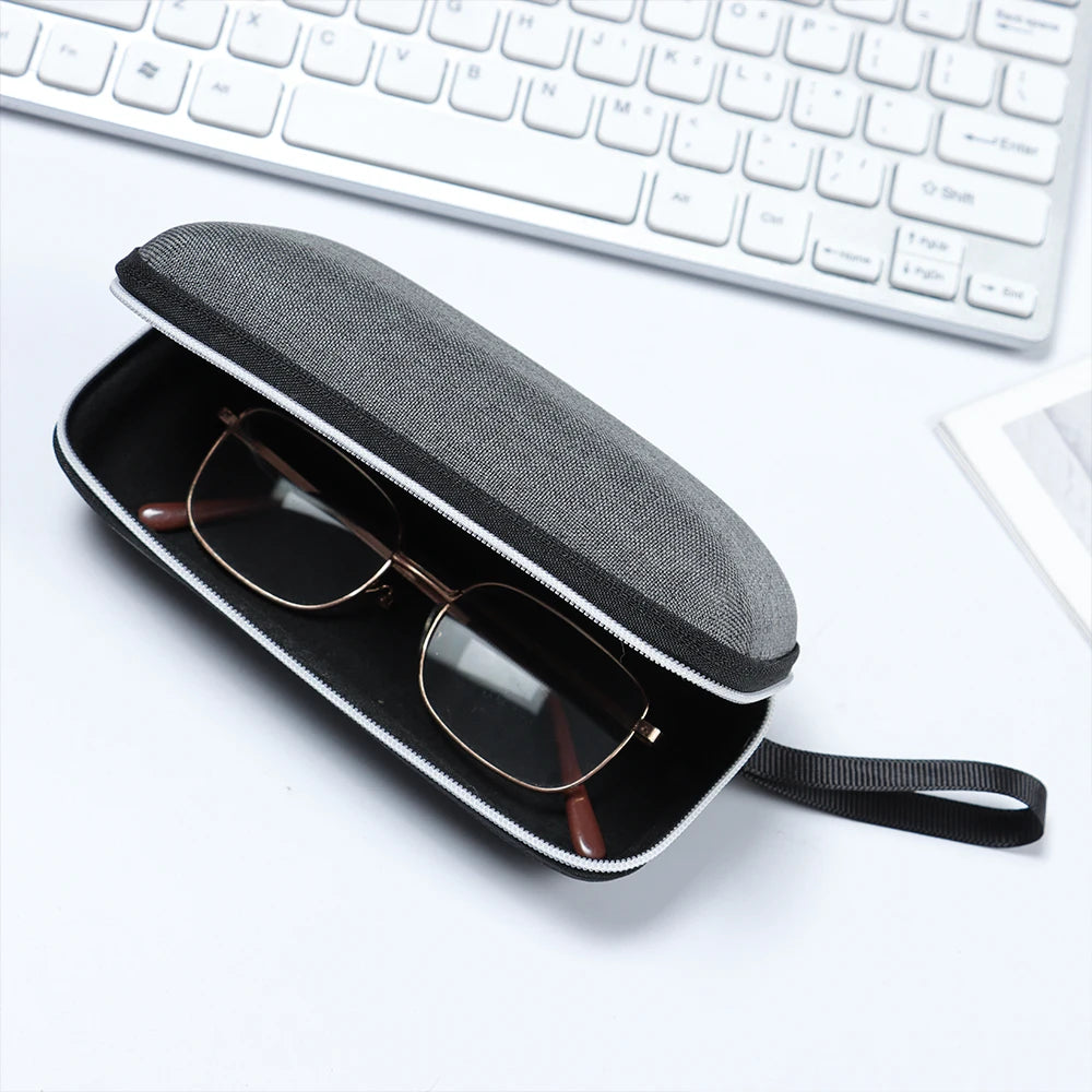 1 Pcs Zipper Closure Sunglasses Hard Box Eyewear Case Simple Style Portable EVA Reading Glasses Protective Box Unisex Travel