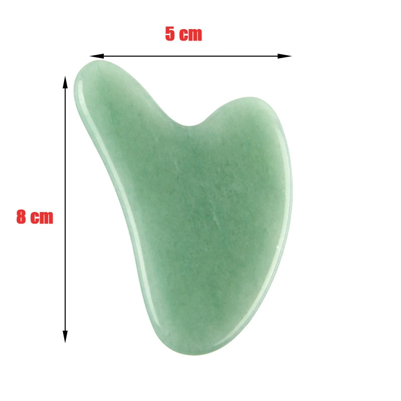 Natural Stone Jade Gouache Scraper Rose Quartz Facial Gua Sha Tools Neck Massager for Face Lifting Wrinkle Remover Beauty Health green CHINA