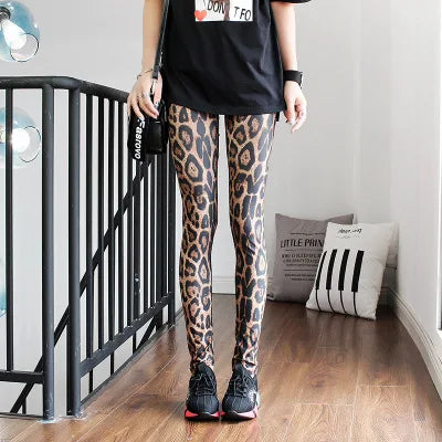 Women Leggings High Waist Cartoon Comic Beauty Print Trousers Soft Female Casual Elastic Pant