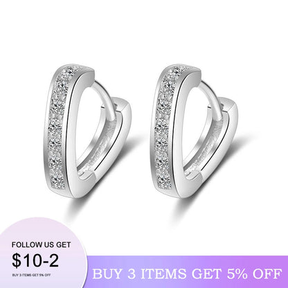 2020 NEW HOT SALE 100% Real 925 Sterling Silver Crystal Circle Earring For Women Making Jewelry Gift Wedding Party Engagement E-149