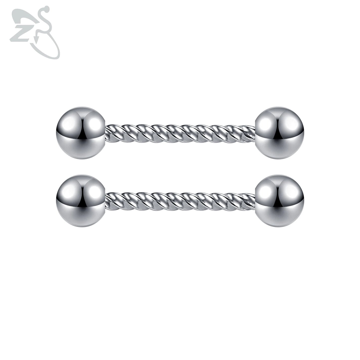 ZS 2 Pcs/lot Heart Crystal Nipple Piercings Men Women Tassel Drop Stainless Steel Nipple Ring Barbell Body Piercing Jewelry 14G Badiee Stylez