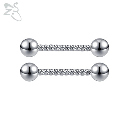 ZS 2 Pcs/lot Heart Crystal Nipple Piercings Men Women Tassel Drop Stainless Steel Nipple Ring Barbell Body Piercing Jewelry 14G Badiee Stylez