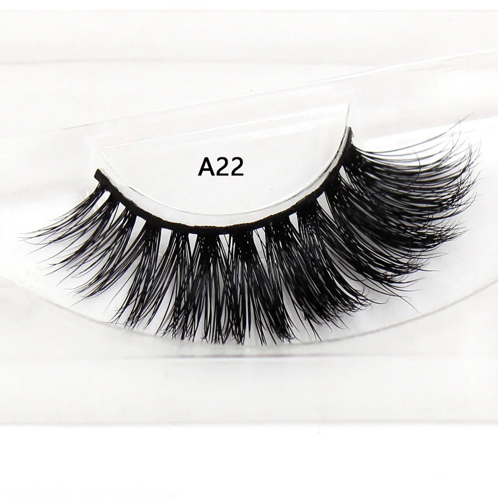LEHUAMAO False Eyelashes Mink Lashes Natural Thick False Eyelashes Extension Wispy Soft Lashes Makeup Tools D22