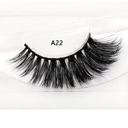 LEHUAMAO False Eyelashes Mink Lashes Natural Thick False Eyelashes Extension Wispy Soft Lashes Makeup Tools D22