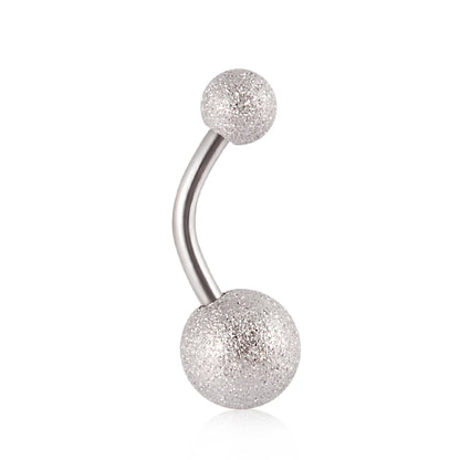 1Piece Surgical Steel Anodized Belly Button Rings Matte Balls Navel Studs Banana  Curved Barbell Body Piercing Jewelry 14g Badiee Stylez