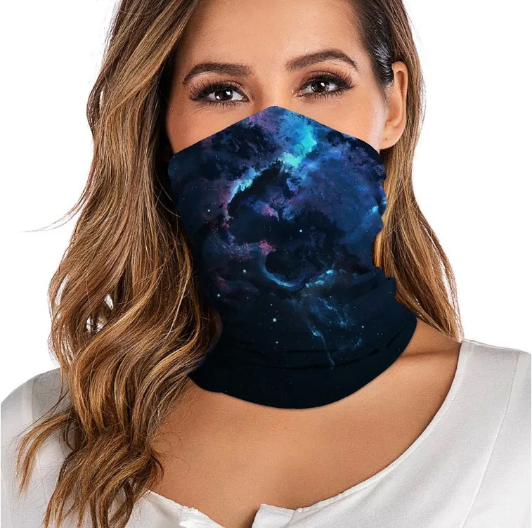 3D digital printed women's outdoor Bandana Breathable Face Scarf Fishing Cycling Sport Elastic Tube Neck Gaiter headband scarf w09