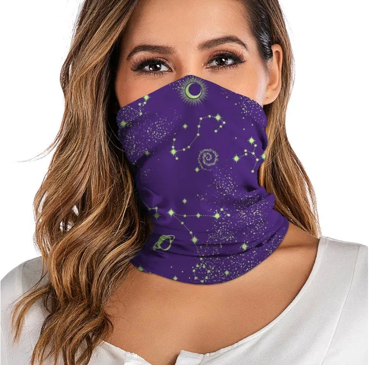 3D digital printed women's outdoor Bandana Breathable Face Scarf Fishing Cycling Sport Elastic Tube Neck Gaiter headband scarf