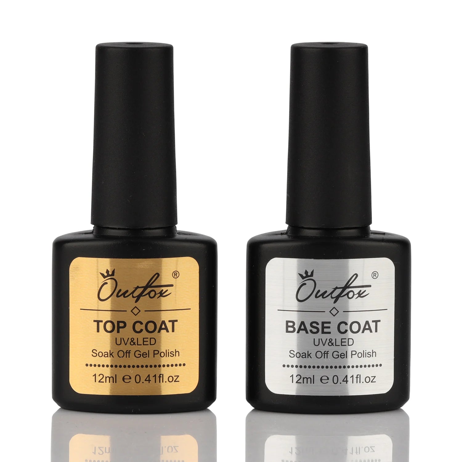 12ml Soak Off Nail Top Coat and Base Coat Set No Wipe UV Gel Nail Polish Semi Permanent Manicure Art Tool Primer Hybrid Varnish Default Title