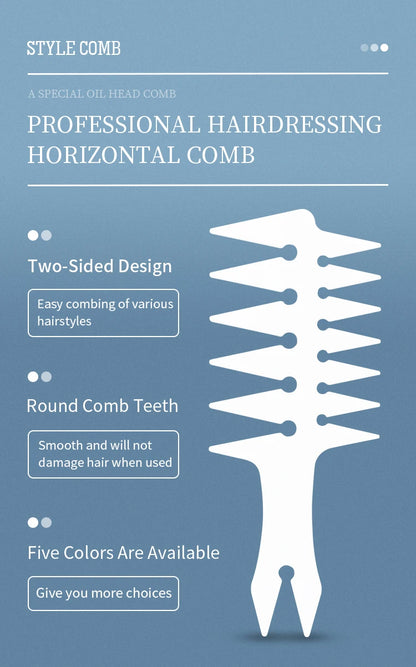 Men Oil Head Comb Hairdresser Haircut Wide Tooth Fork Comb Two-side Tooth Design Detangling Comb Salon Barber Hairdressing Tools