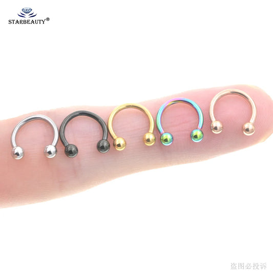 1Pc Moon Ball Smile Piercing Tooth, Labret Nose Ring, Conch Earrings, Nipple Genital Jewelry, Helix Tragus Piercing 1.2x6/8/10mm Silver
