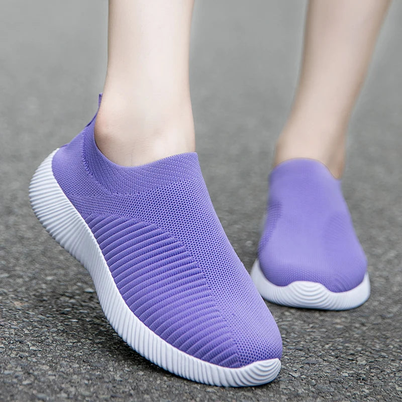 Women Vulcanized Shoes High Quality Women Sneakers Slip On Flats Shoes Women Loafers Plus Size 42 Walking Flat 1926zise