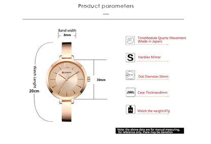 CURREN Watch For Women 9012 Top Brand Luxury Quartz Clock Casual Fashion Ladies Wristwatch Lady Clock Relogio Feminino