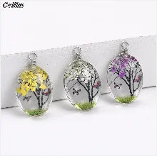 New In Earrings Dried Flower Crystal Dangle Hoop Earrings For Women Stainless Steel Diycharm Long Earring Cute Jewelry Wholesale