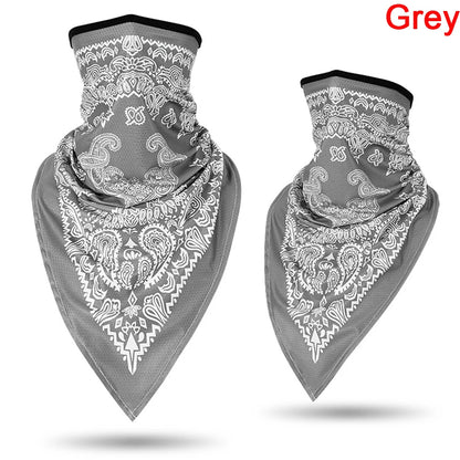 1PC Floral Print Multi-Function Scarf Neck Cover Face Mask Cycling Balaclava Bandana Scarf Cap Headwear Outdoor Sport Accessory grey