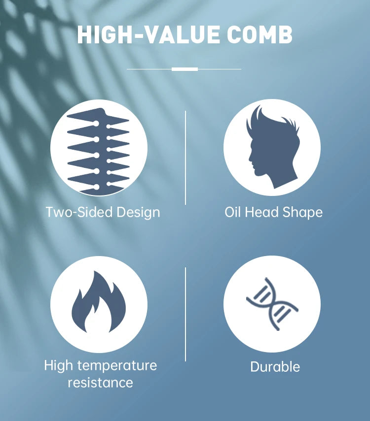 Men Oil Head Comb Hairdresser Haircut Wide Tooth Fork Comb Two-side Tooth Design Detangling Comb Salon Barber Hairdressing Tools