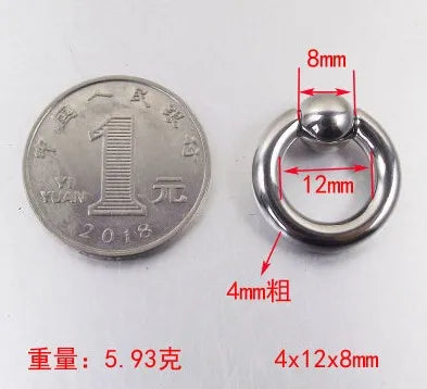 SaYao 2 Pieces Big Stainless Steel Captive Hoop Rings BCR Eyebrow Tragus Ear Piercing Nose Closure Nipple PA Ring Body Jewelry Small 4x12x8mm