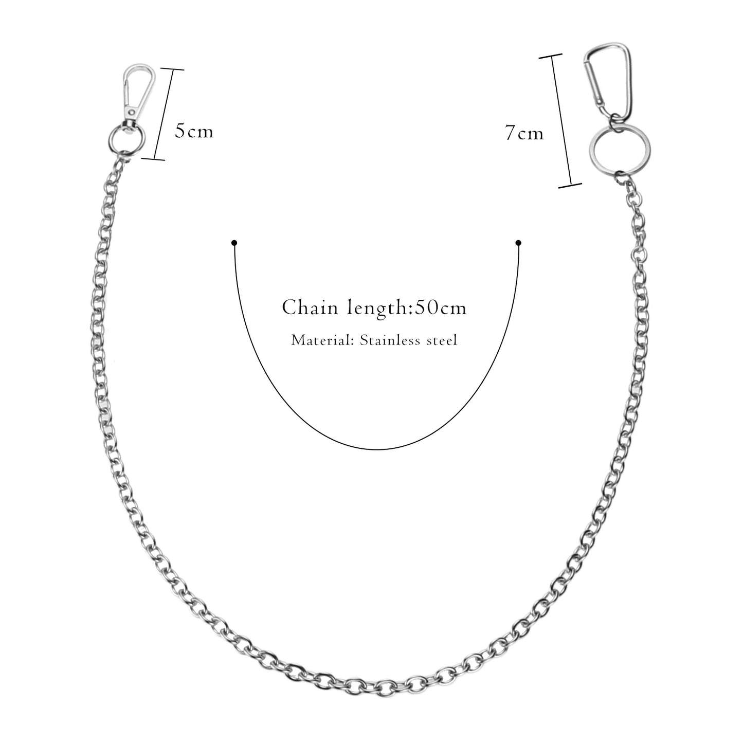 Stainless Steel Trousers Hipster Key Chain Punk Street Big Ring Metal Wallet Belt Chain Pant Keychain Unisex HipHop Jewelry Gift Badiee Stylez