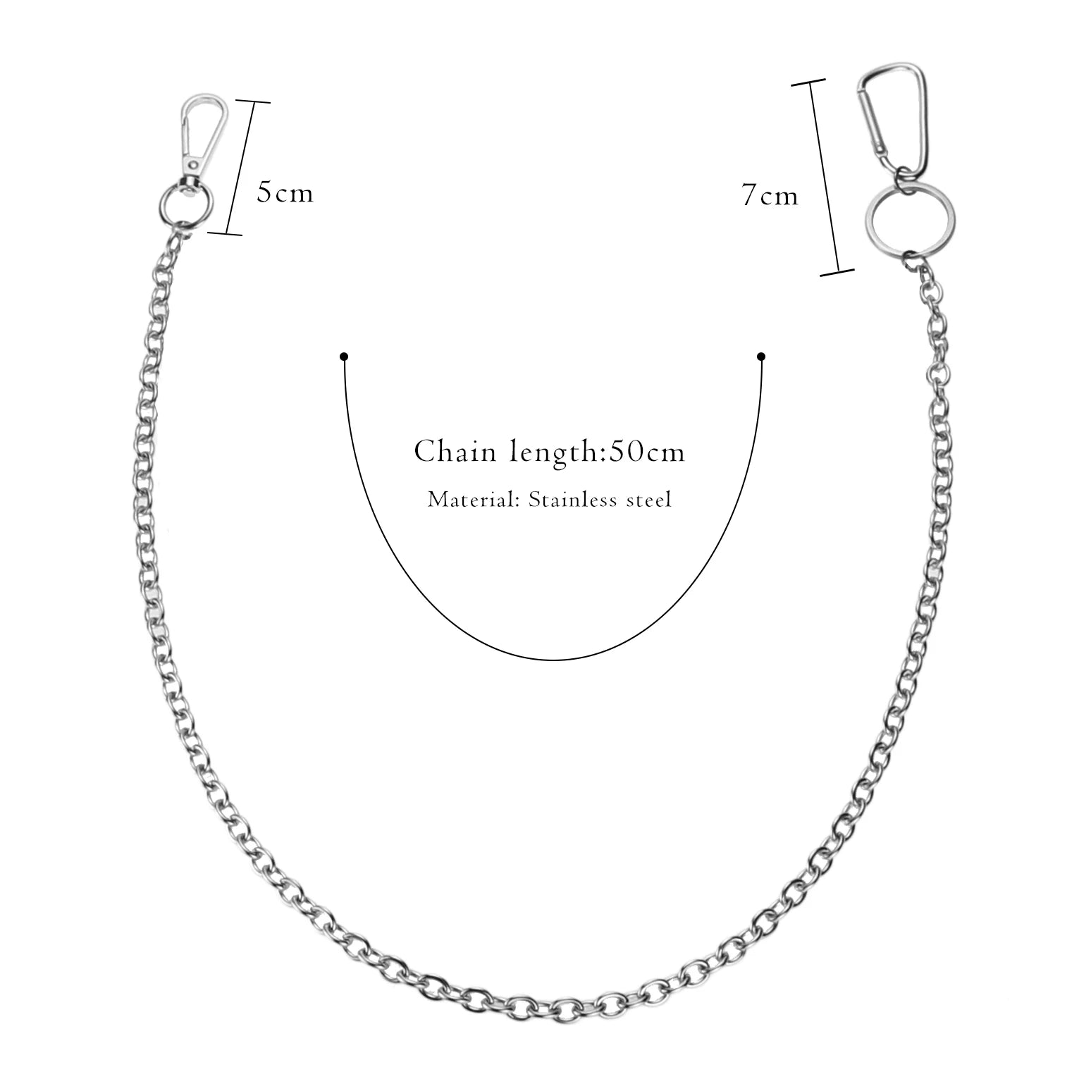 Stainless Steel Trousers Hipster Key Chain Punk Street Big Ring Metal Wallet Belt Chain Pant Keychain Unisex HipHop Jewelry Gift Badiee Stylez