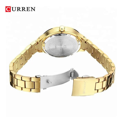 Curren 9015 Women Watches Luxury Gold Black Full Steel Dress Jewelry Quartz Watch Ladies Fashion Elegant Clock Relogio Feminino