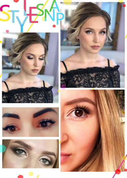 Kimcci 60 Bundles Mink Eyelash Extension Natural 3D Russian Volume Faux Eyelashes Individual 20D Cluster Lashes Makeup Cilia