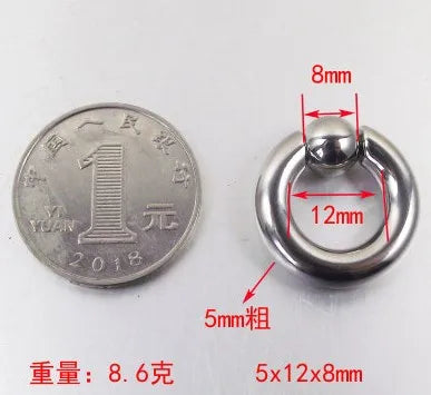 SaYao 2 Pieces Big Stainless Steel Captive Hoop Rings BCR Eyebrow Tragus Ear Piercing Nose Closure Nipple PA Ring Body Jewelry Small 5x12x8mm