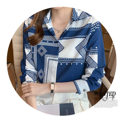 Fashion ladies shirts New elegant Women Blouses Long Sleeve Button-Down Tops blusa mujer