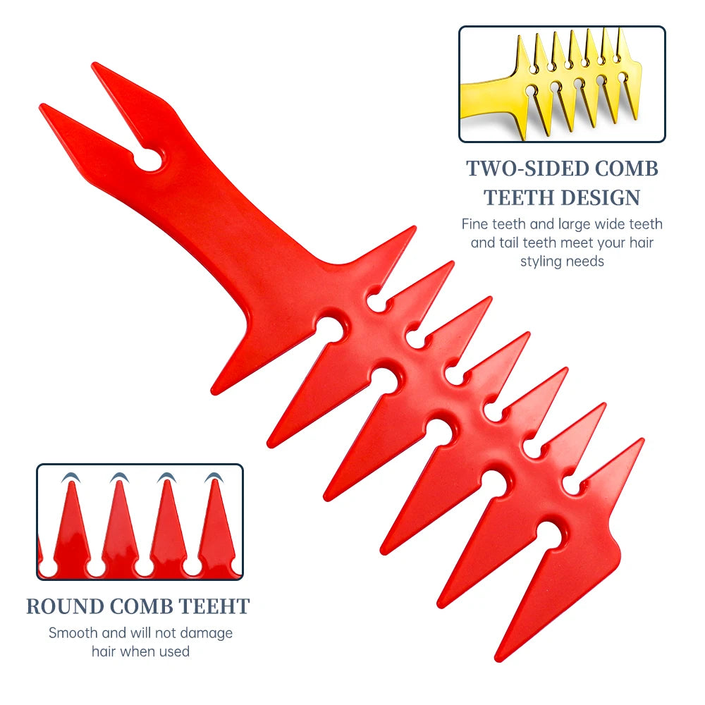 Men Oil Head Comb Hairdresser Haircut Wide Tooth Fork Comb Two-side Tooth Design Detangling Comb Salon Barber Hairdressing Tools
