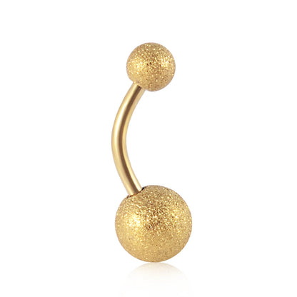 1Piece Surgical Steel Anodized Belly Button Rings Matte Balls Navel Studs Banana  Curved Barbell Body Piercing Jewelry 14g Badiee Stylez
