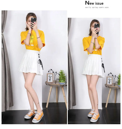 Black High Waist Mini Skirts Punk Pleated Vintage Skirt Gothic Streetwear Cross Print Pleated Women Skirts Lolita Harajuku Skirt