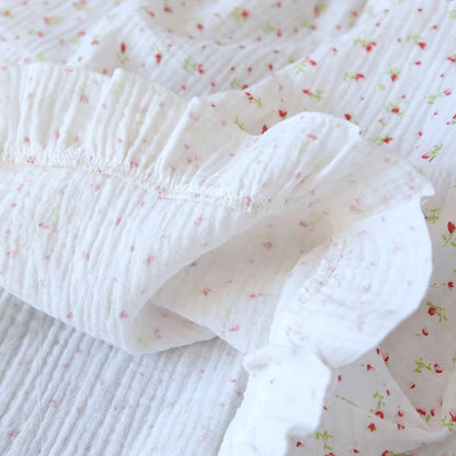 Fdfklak Gauze Cotton Sexy Lingerie Pajamas Set 2 Piece Summer Pyjamas Sleeveless SleepTops And Shorts Sleepwear Suit